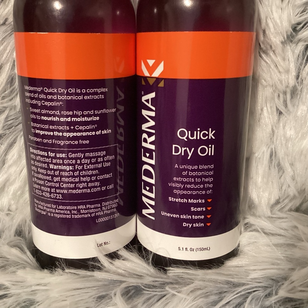 2 Mederma Quick Dry Oil Large Size 5.01 Oz - Picture 3 of 3